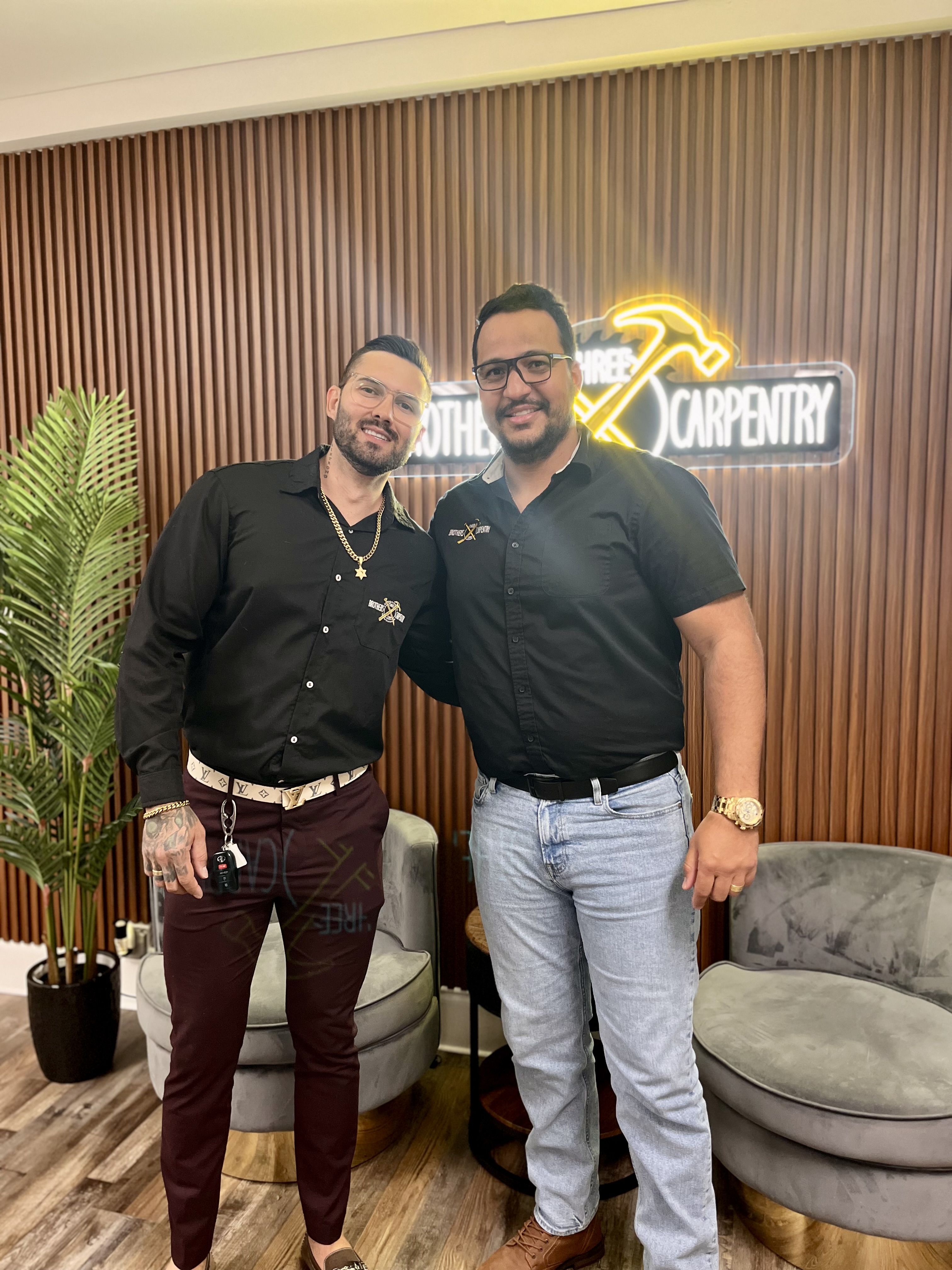 Diego Santiago Silva and Cristiano Marques, founders of Three Brothers Carpentry